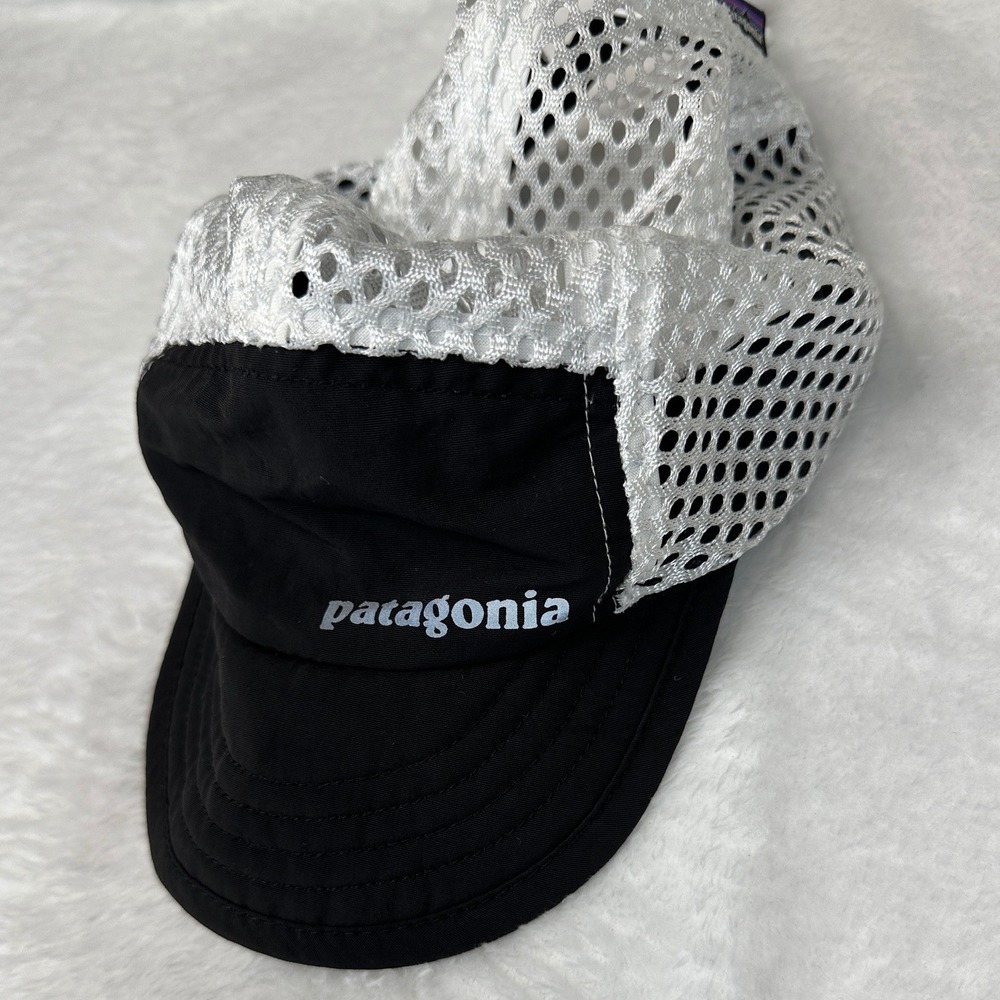 Patagonia Duckbill Cap Unisex OS Black White Mesh Packable Running Hat